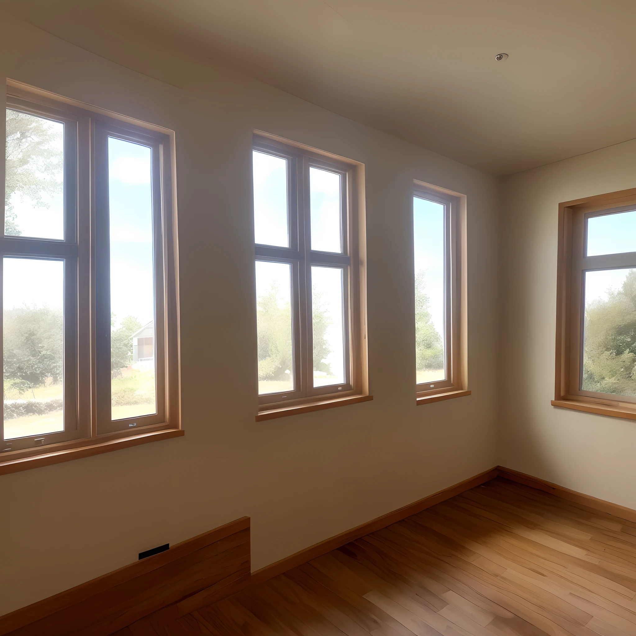 A room with several windows
