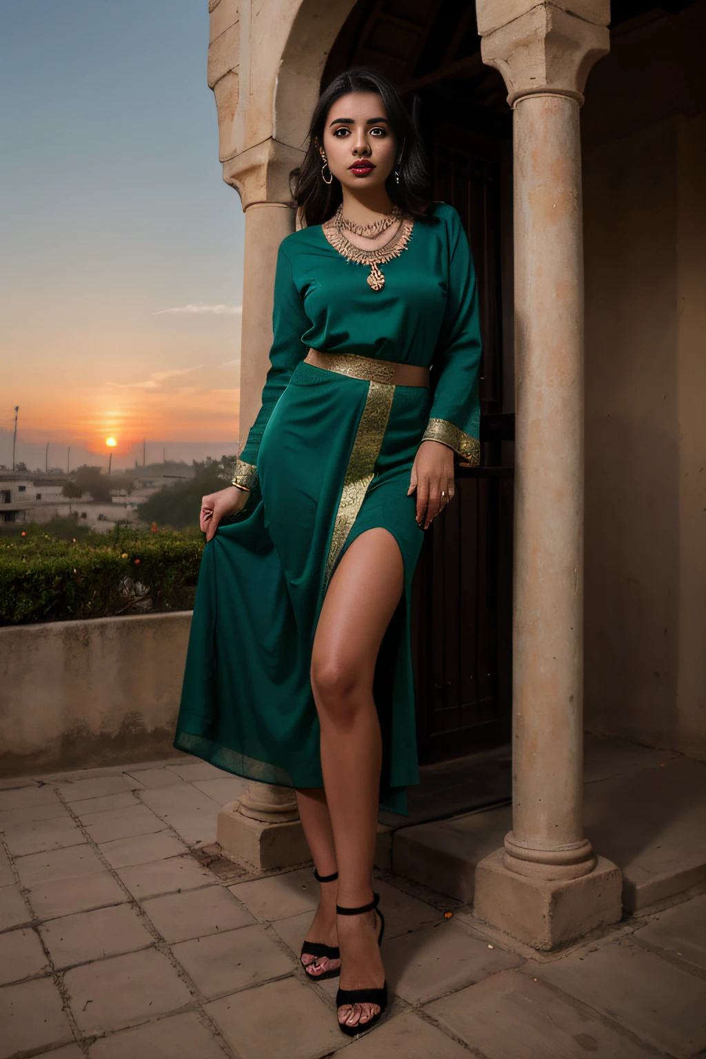 portrait of a award winning photo of Indian Tamil princess posing in a dark studio, (rim lighting,:1.4) two tone lighting, sharp focus, teal hue, octane, unreal, dimly lit, low key,  (((orgasam ))) , playing with her pussy , sexy pose, hijab, lace panty , kurti ,( removing her pants:0.5)
