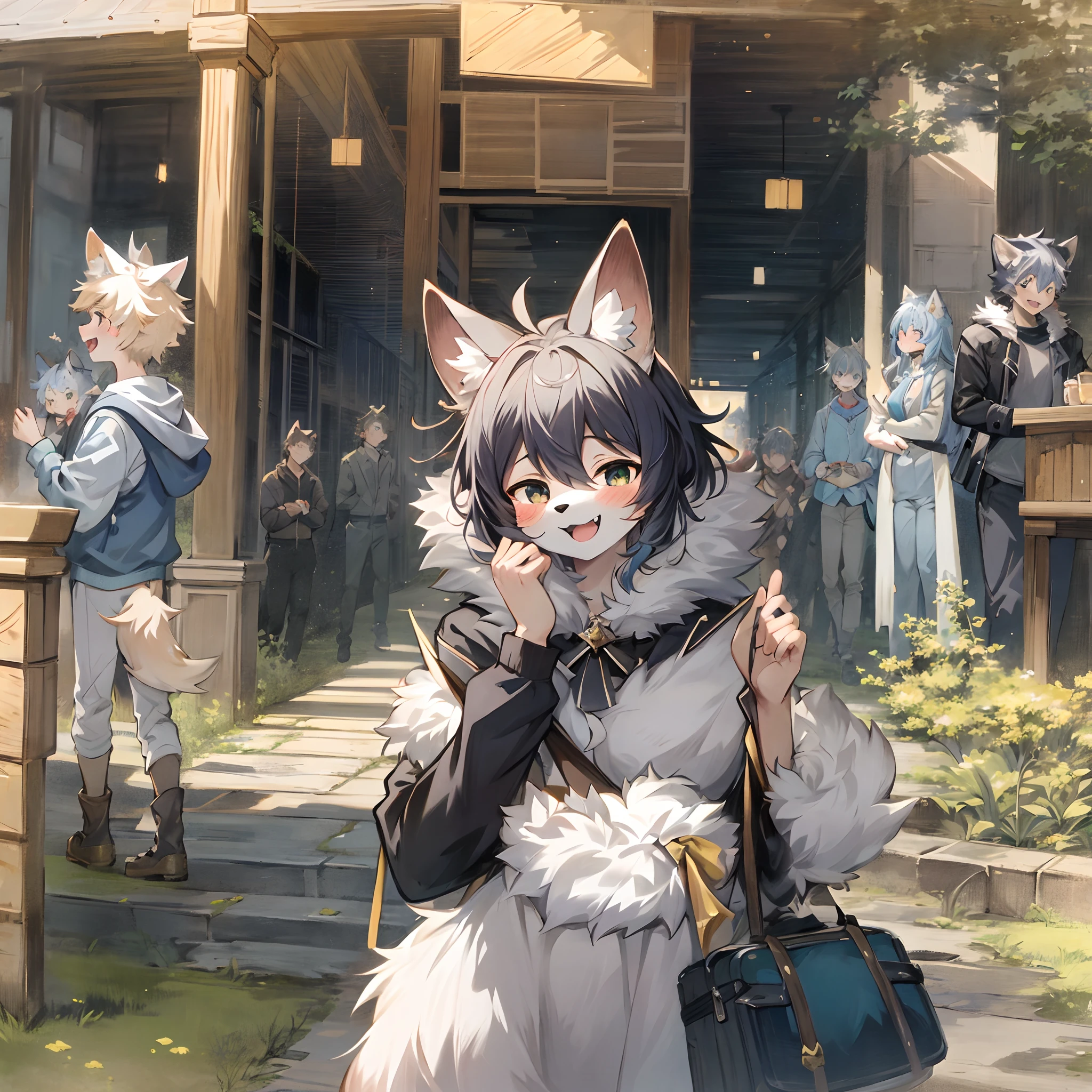 super high resolution, detailed background, World Heritage Site, 6+boys, 6+girls, Happy, joyful, absurdres(Photos of solo travelers)(kemono, furry anthro),