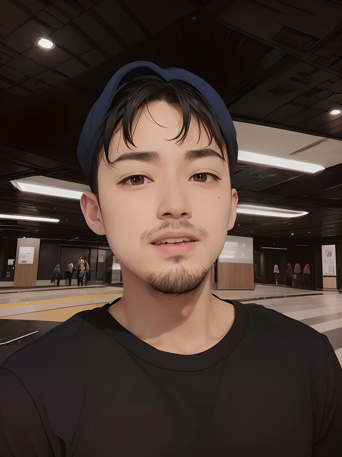 man, blackhair, realistic