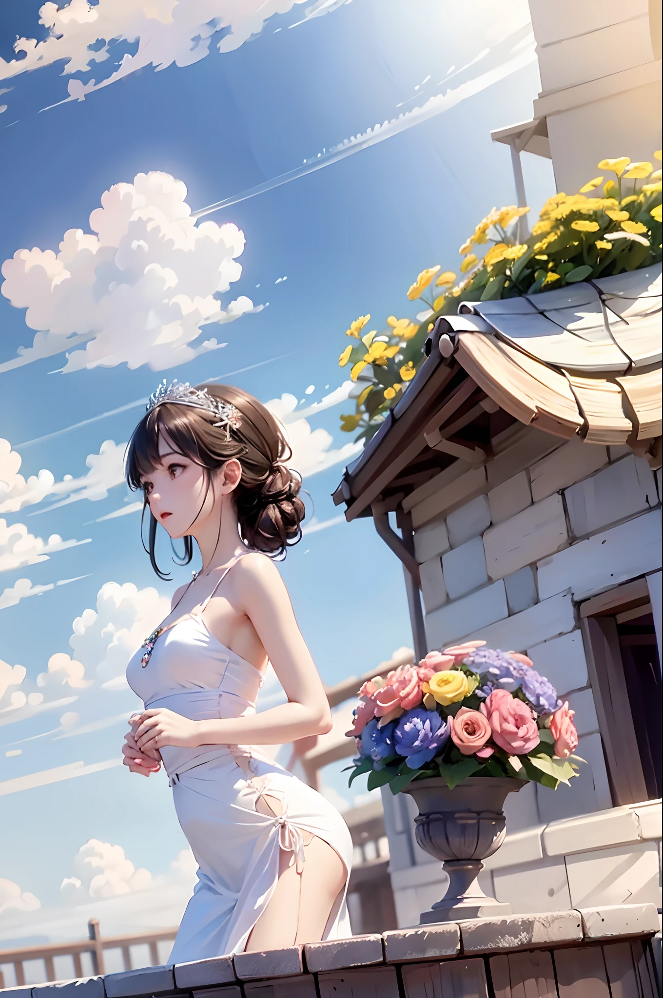 (masterpiece、top-quality、Official art:1.2)、(colourfull)、see the beholder、1girl in、portlate、独奏、Colorful water levitation