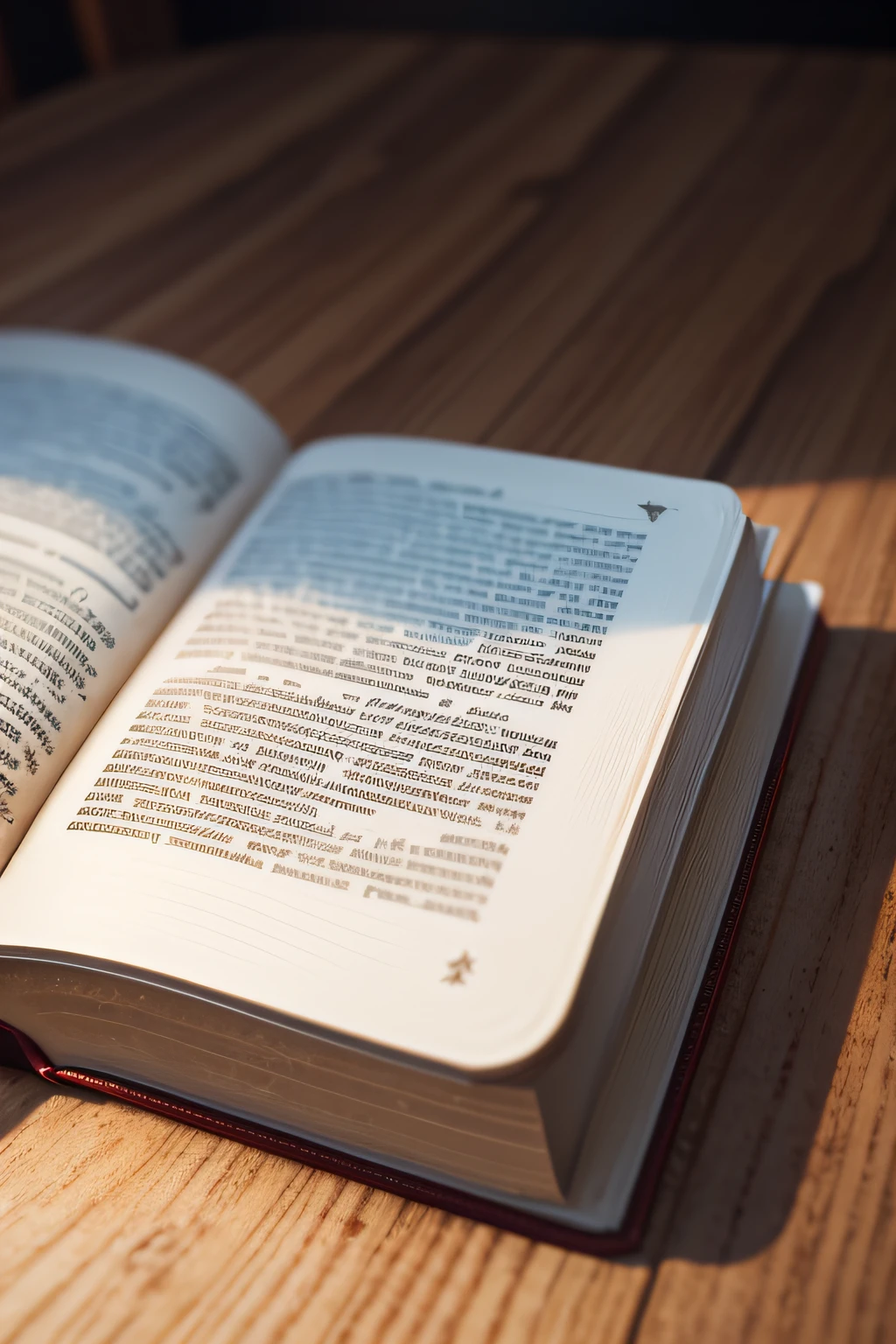 An Open Bible, o fundo de uma mesa cor tabaco