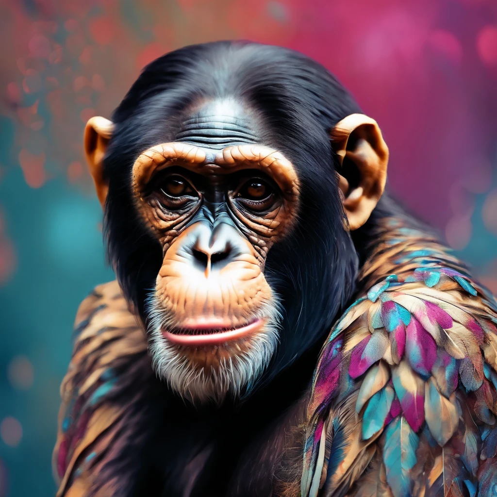 Perfect centralization, chimp, wearing a jacket,vidros de vidro,Rosa da flor, wearing sunglasses, alegria, Standing position, beleza abstrata, Centrado, looking at the camera, Facing the camera, nearing perfection, Dynamic, altamente detalhado, liso, foco nítido, 8k, high-definition resolution, illustration, arte de Carne Griffiths e Wadim Kashin, fundo branco