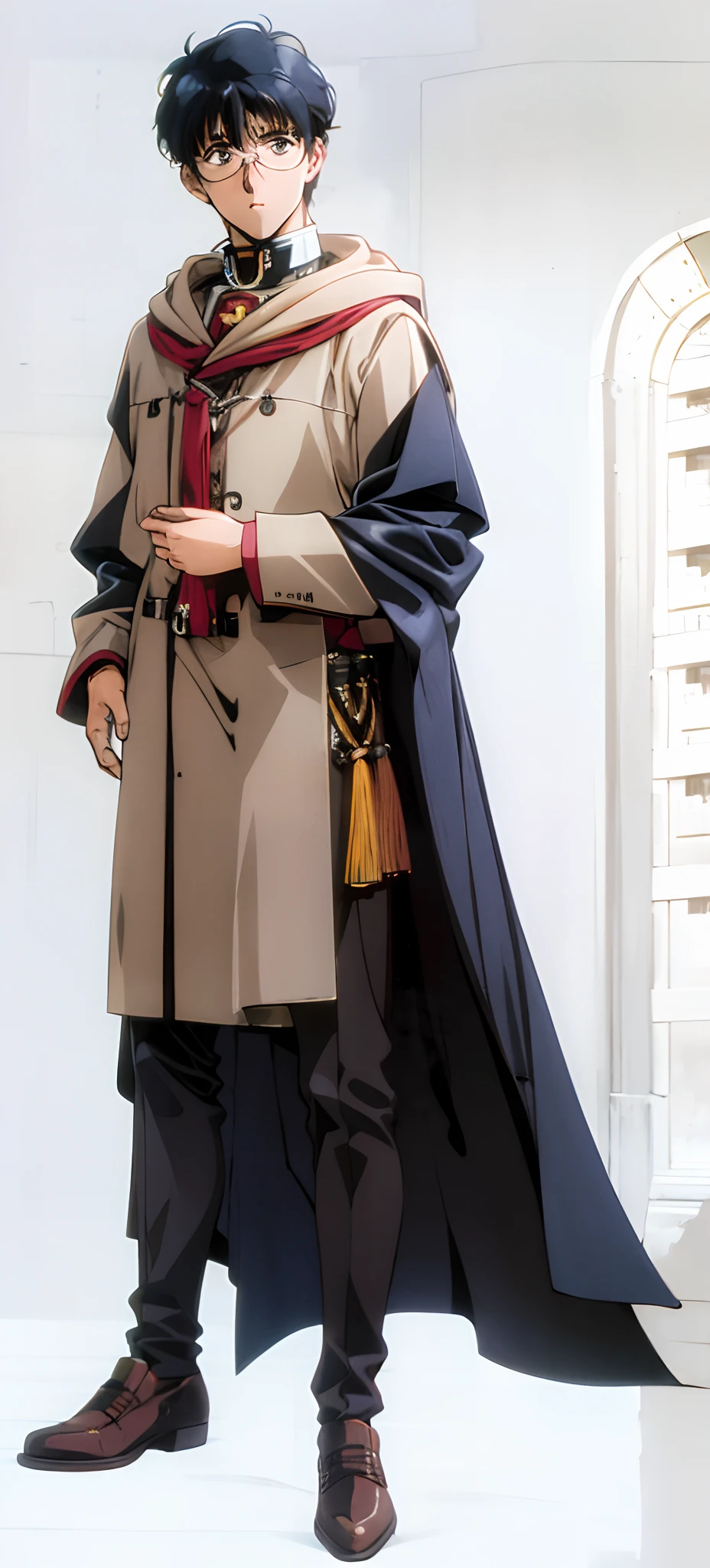 urushisato, 90s, retro artstyle, male, glasses