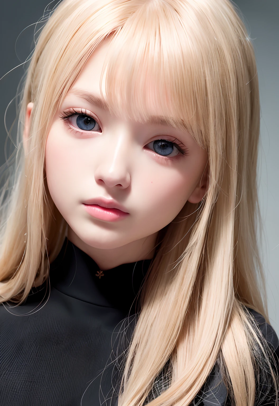 natta、RAW Photography、(((Portrait of extreme beauty)))、((glistning skin))、女の子1人、 Prague girl、((Natural bright blonde hair))、[blue eyess]、Silky Super Long Straight Hair、eye liner、long bangs、Hair between the eyes、Fluttering hair、((​masterpiece、top-quality、ultra-detailliert、Film Light、intricate-detail、hight resolution、8k、ighly detailed))、细致背景、8k uhd、Digital SLR、Soft Light、hightquality、Film Grain、FUJIFILM XT3 、Shallow depth of field、natural soft light、（perfect hand）、face perfect、Seen from afar、double tooth、Yellow eyes