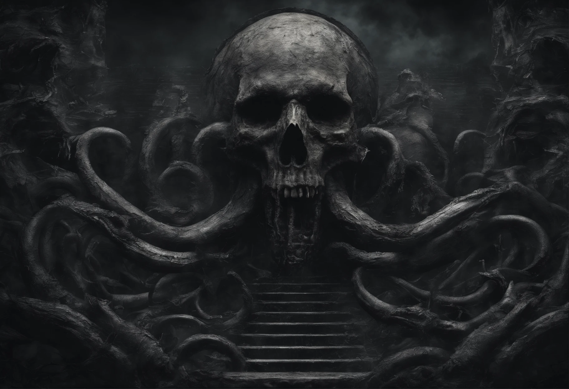 ((Best quality, 8K, Masterpiece: 1.4)),((Amazing detail: 1.3)),((illustration: 1.2)),((high resolution: 1.1)),Creepy, Horror, Worms, Dark style, Dark fantasy,Tentacle, Flesh-colored, Realistic, Dark atmosphere, Chiaroscuro, filmgrain, peristaltic,