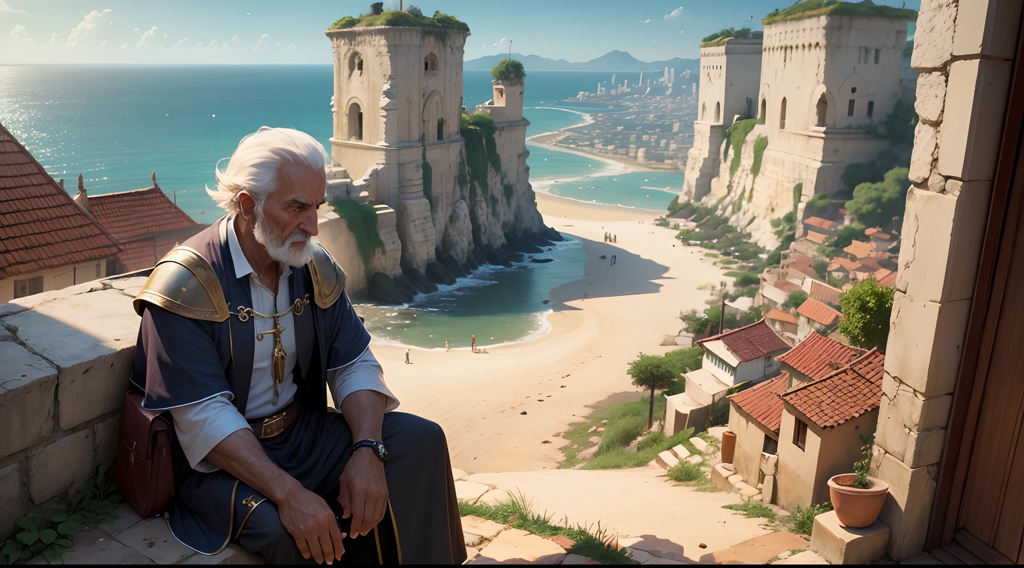 Na cidade de Chipre, 300 ano antes de Cristo, lives an old man already in high resolution 4k very rich merchant named Zenón.