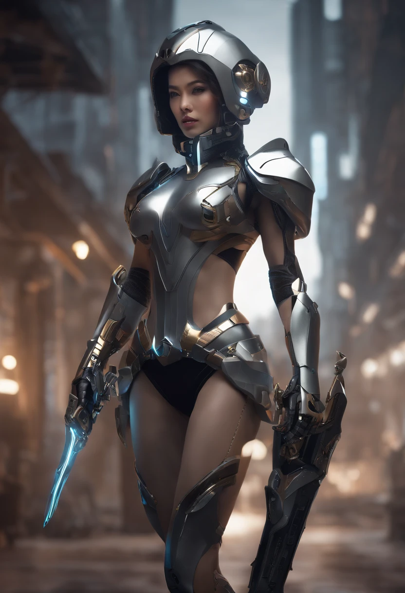 High-definition, masterpiece, ultra-high resolution, 32K, intricate details,
full-body, Victoria's Secret, mechanical structure, metallic elements, gear design, futuristic style, beautiful faces, fashion, soft ambient lighting， dynamic lighting effects, dynamic shot,
high-resolution photo, clear and exquisite