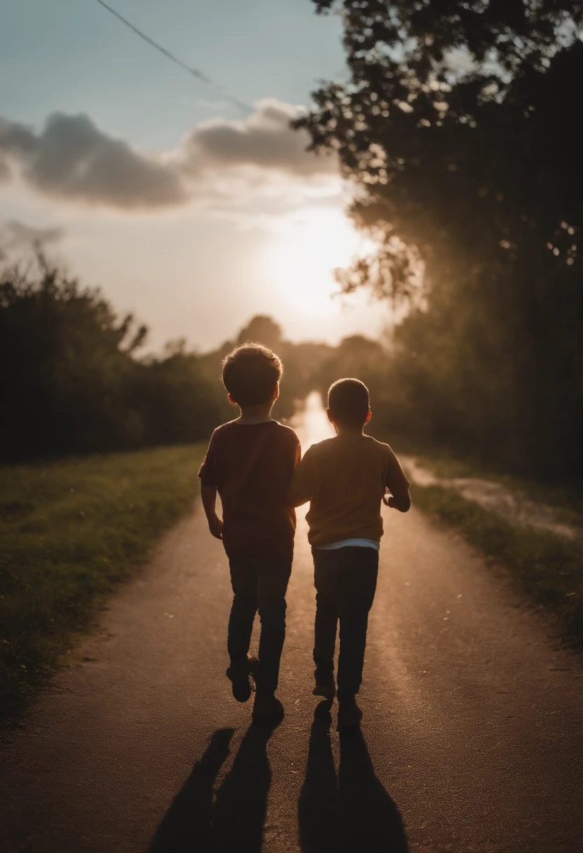 Portrait of two brothers (um e uma menina