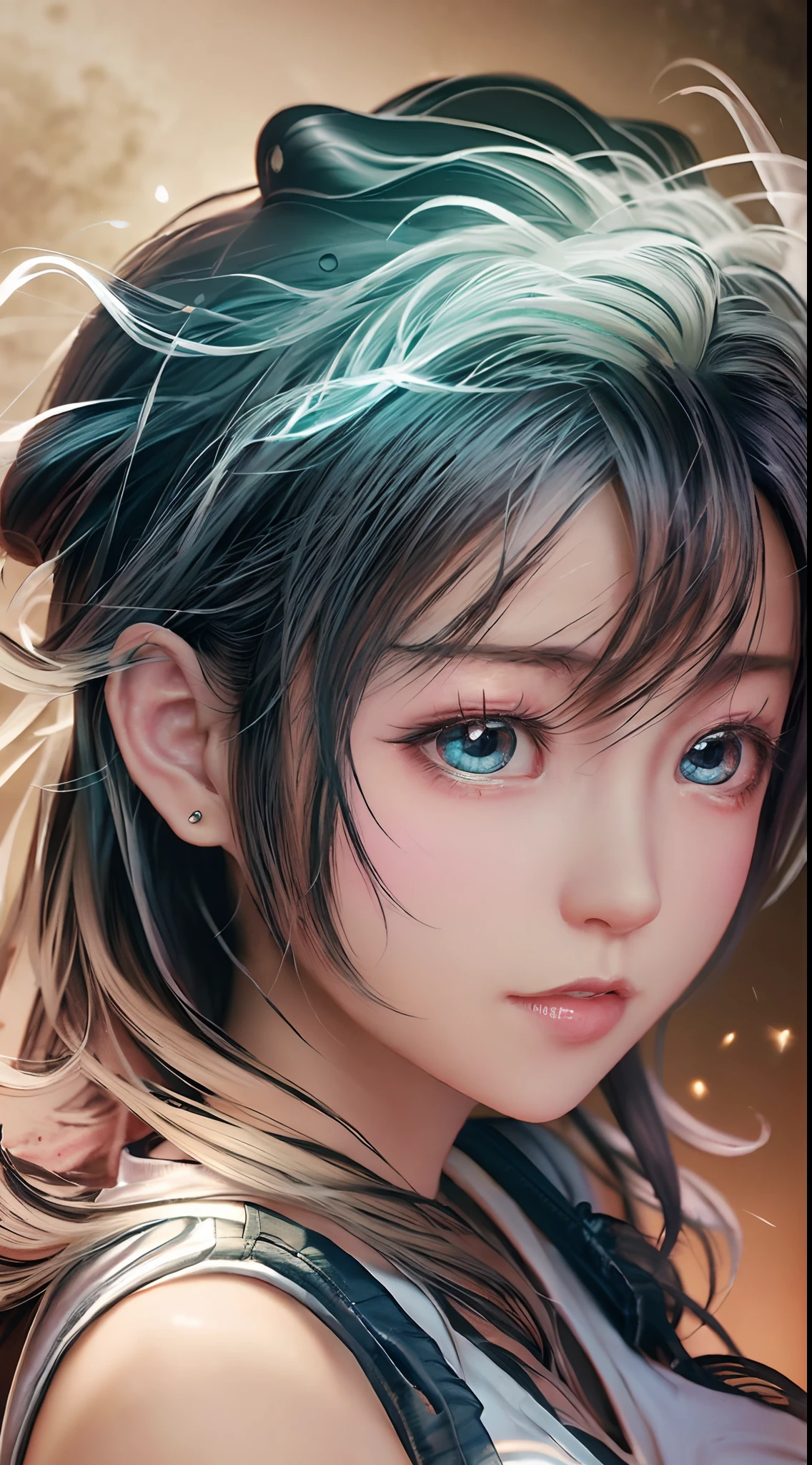 (Best quality, Ultra-detailed, photo-realistic:1.37), Silver-haired woman, Fantastic blue eyes, Happy woman beating eggs with chopsticks, Soft lighting, pink apron, illustration, bangs, Flowing hair, Gentle breeze, Shiny hair, Thick egg whites, Close-up of black stockings, mitts, chef's hat.Blonde hair, Gradient hair, Pink hair, folded ponytail, blue halo, Glowing eyes, Wide eyes, drunk, Anime style, shadowing, back lit lighting, macro photograph, Close-up, first person perspective, head out of frame, hyper HD, High details, Best quality