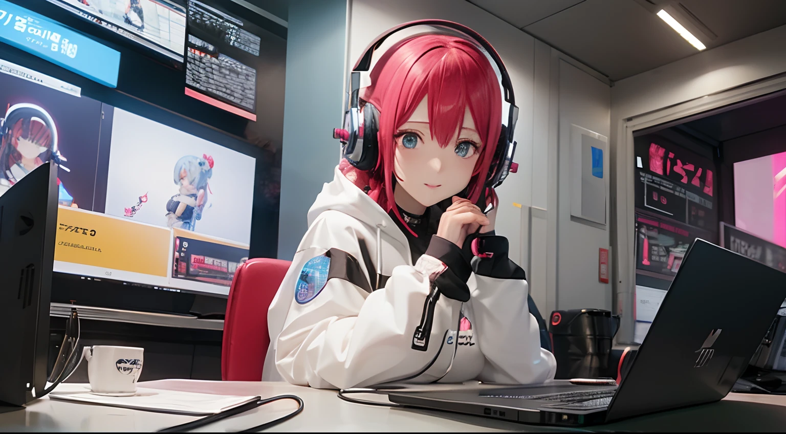 anime girl with headphones sitting in front of a computer, best anime 4k konachan wallpaper, seductive anime girl, anime style 4 k, nightcore, cyberpunk anime girl, cyberpunk anime girl in hoodie, digital cyberpunk anime art, oppai cyberpunk, female cyberpunk anime girl, anime wallpaper 4k, anime wallpaper 4 k, 4k anime wallpaper