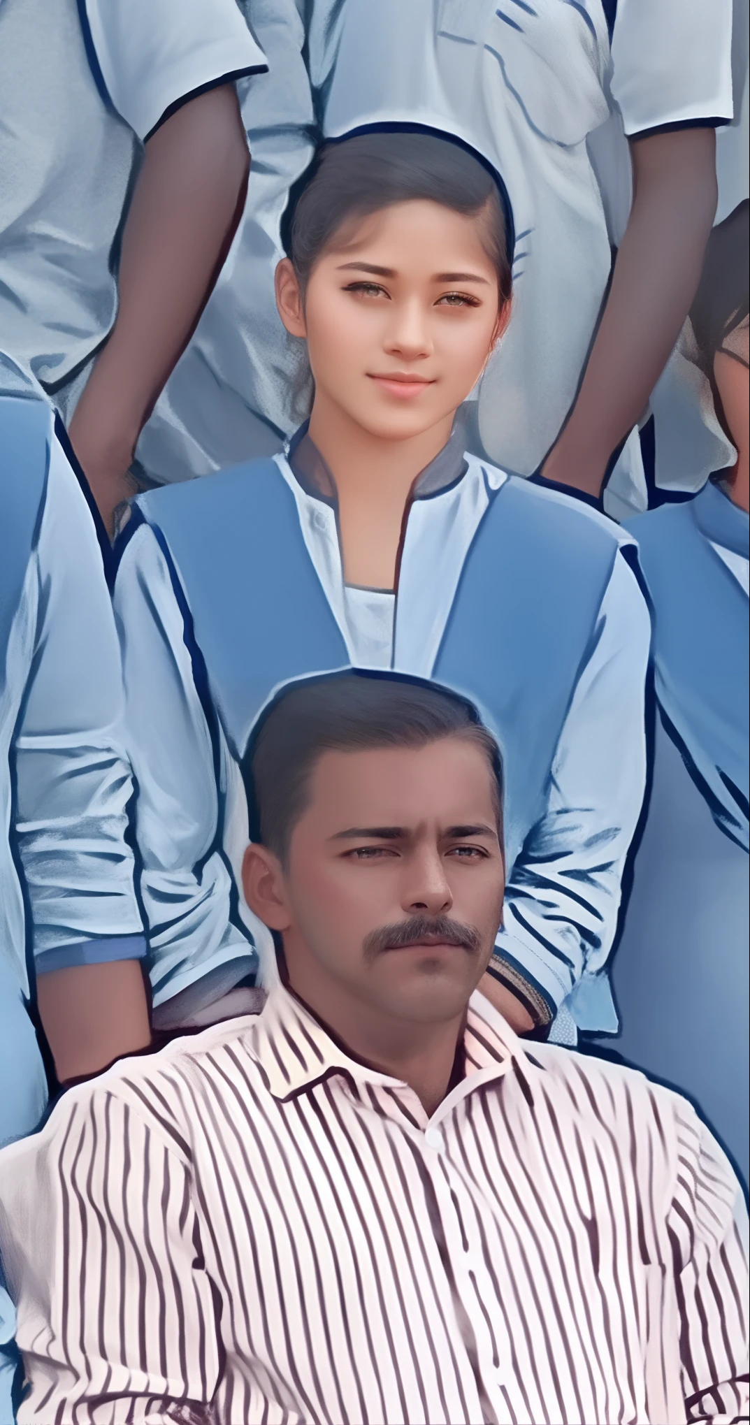 Clear eyes, increase quality and remove male person and the girl full body image with sexy eyes