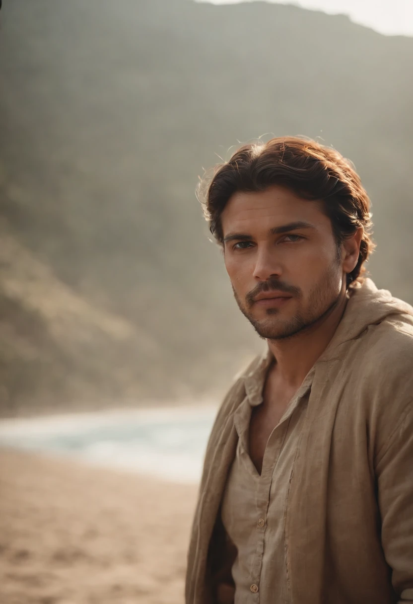 Velho Pescador, Professional Color Grading, sombras suaves, sem contraste, clean sharp focus, cinematic movie photograph