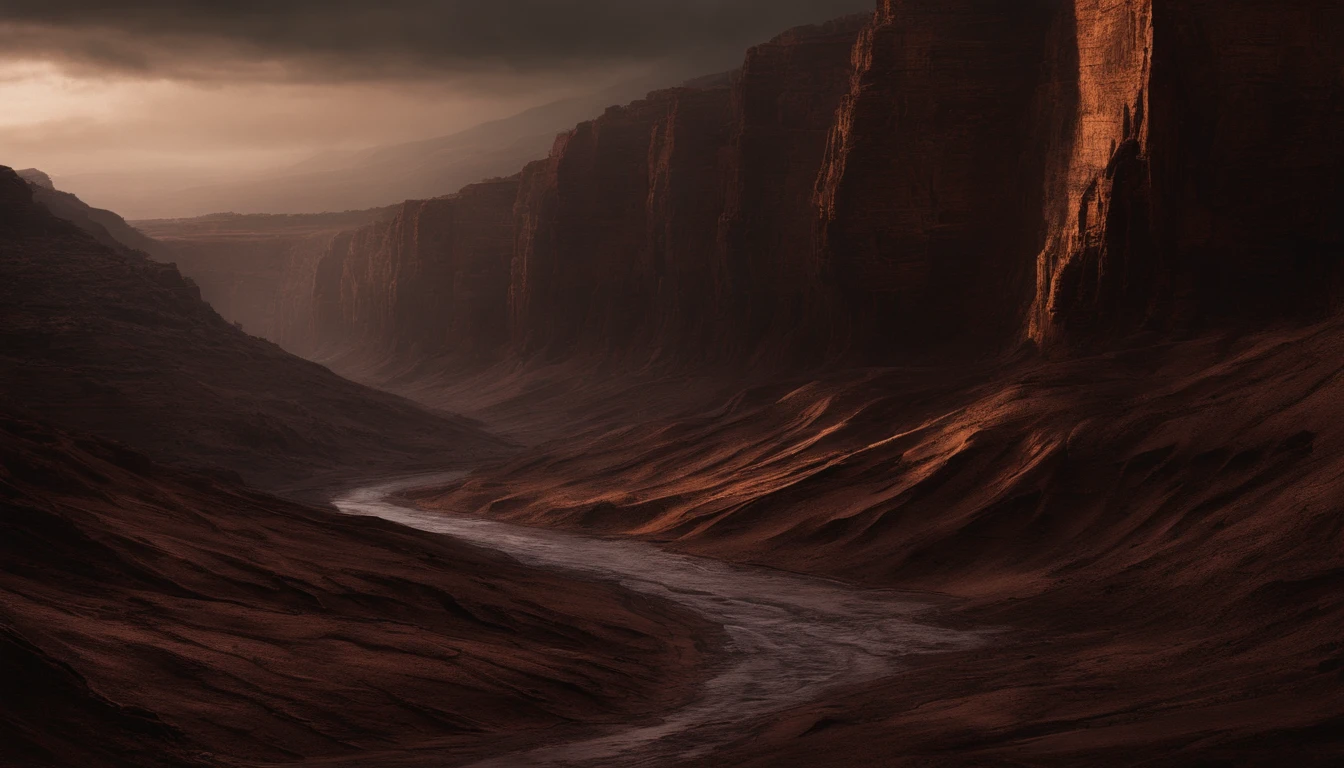 Big Canyon,great outdoors,Evening glow,Reddish-brown soil,The river flows