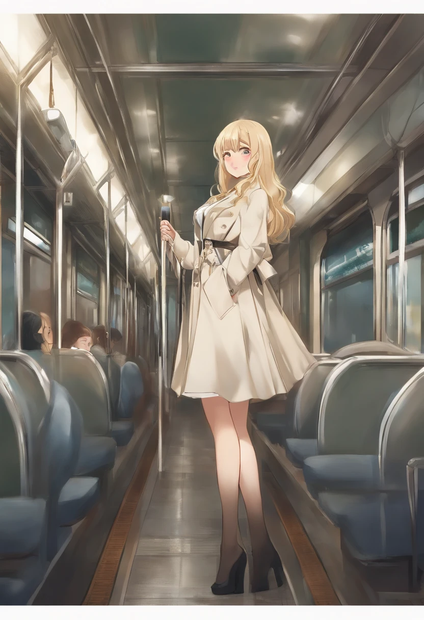 Super long blonde straight Japan taller and slender than anyone７In person、With super long fair skin、A woman taller and slenderer than anyone else, Hair is super long、a blond、Taller than anyone、Very slender、 All 　　Inside a crowded train in Shibuya full of people　　 Unusually standing 　areola is abnormally large　　Very high heel　All 　Alongside molesters ７People hugging each other's shoulders、All 　I can see the crack in my　Shaved