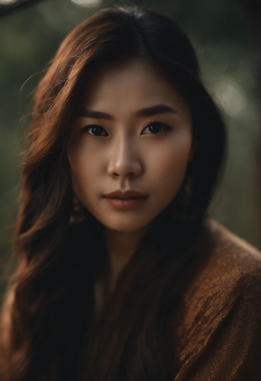 Asian girl, Extremely beautiful face，Elaborate Eyes，Fold your hands on your knees，low head，weeping，sadness，bonfires，the rule of thirds, Tonal color scheme