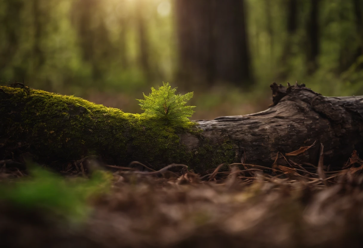 Young tree emerging from old tree stump