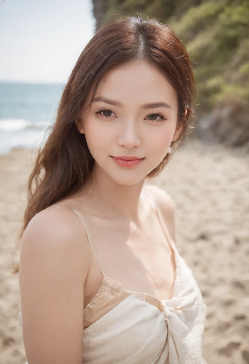 hight resolution、
One beautiful young woman、
(Soft Saturation:1.3)、(light skinned:1.2)、
(hyper detailed background、细致背景)、bokeh dof、
Romper,Portrait of smiling girl。When viewed from the front、The composition is symmetrical。
Look straight at you with serious eyes、Romper
(Towel wrap)、(Towel wrap)、middlebreasts、
outside of house、Uncharted、天空、rays of sunshine、Hot Spring Resorts、mountainscape、
strong lights、front lit、
(teen ager:1.3)、(cowboy  shot:1.2)、break
Angle from the front、
looking at viewert、
dynamicposes、
Sitting on the beach

seaweed、wakame、wakame、wakame、wakame、wakame、wakame、