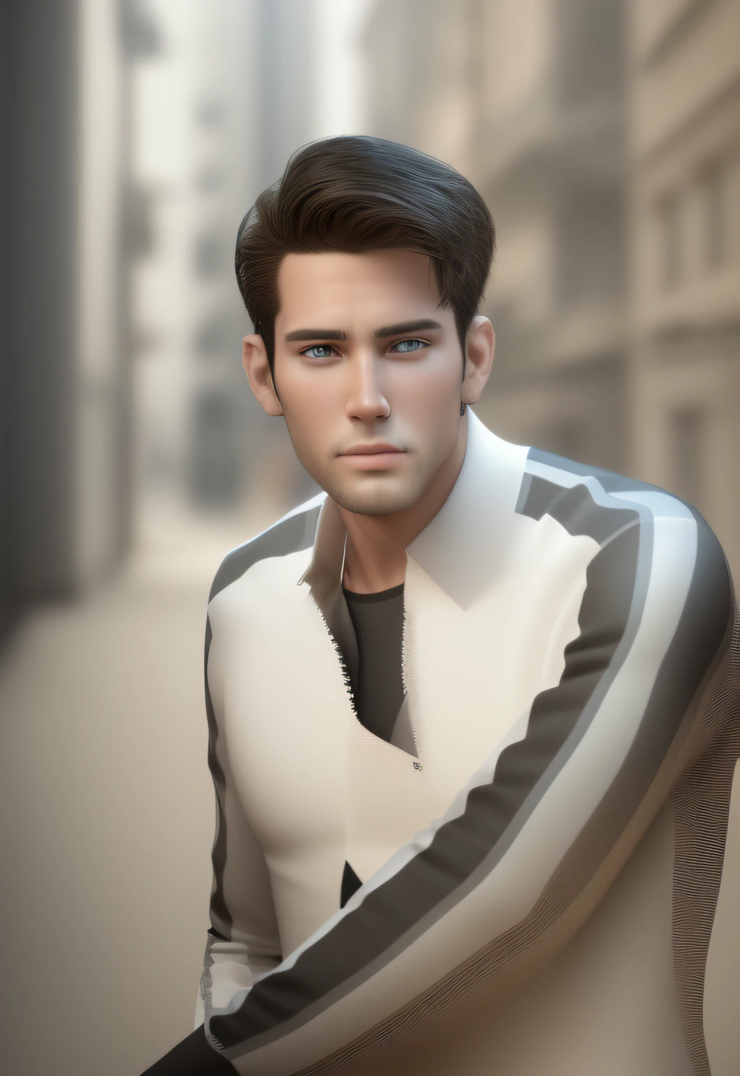 change this pic into handsome 3d fashion Model.