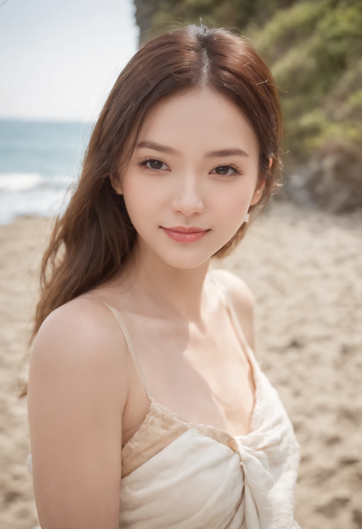 hight resolution、
One beautiful young woman、
(Soft Saturation:1.3)、(light skinned:1.2)、
(hyper detailed background、细致背景)、bokeh dof、
Romper,Portrait of smiling girl。When viewed from the front、The composition is symmetrical。
Look straight at you with serious eyes、Romper
(Towel wrap)、(Towel wrap)、middlebreasts、
outside of house、Uncharted、Skysky、rays of sunshine、Hot Spring Resorts、mountainscape、
strong lights、front lit、
(r:1.3)、(cowboy shot:1.2)、break
Angle from the front、
looking at viewert、
dynamicposes、
Sitting on the beach
seaweed、wakame、wakame、wakame、wakame、wakame、wakame、