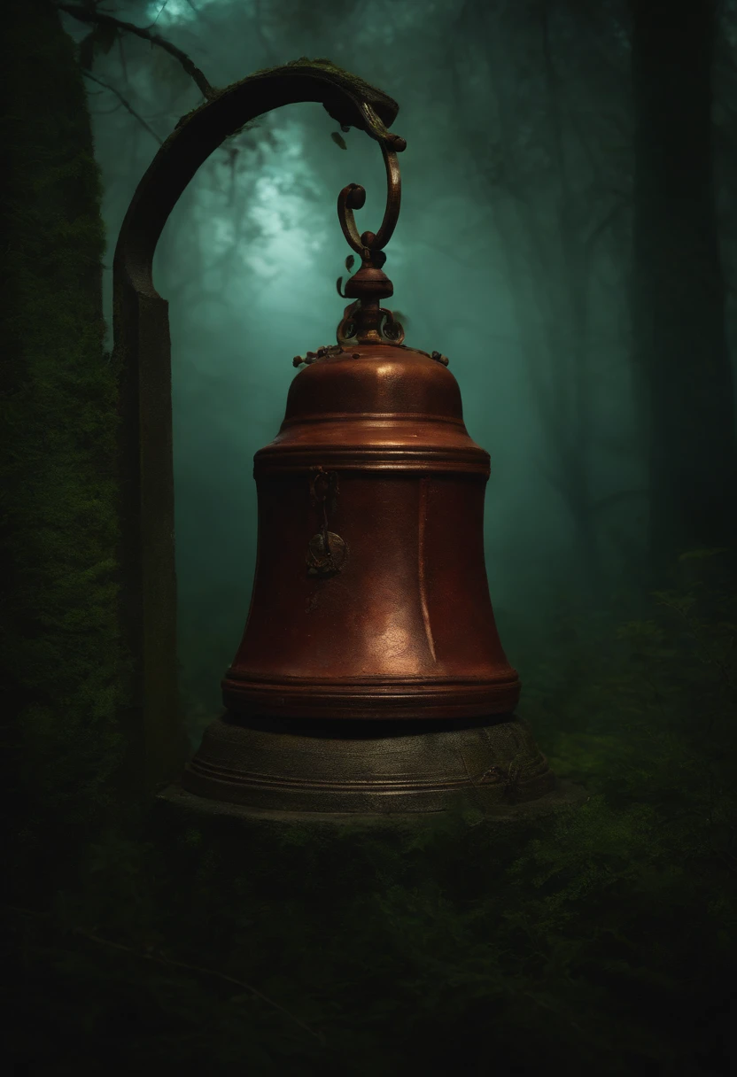 Create an image of a Haunted BELL IN THE DARK