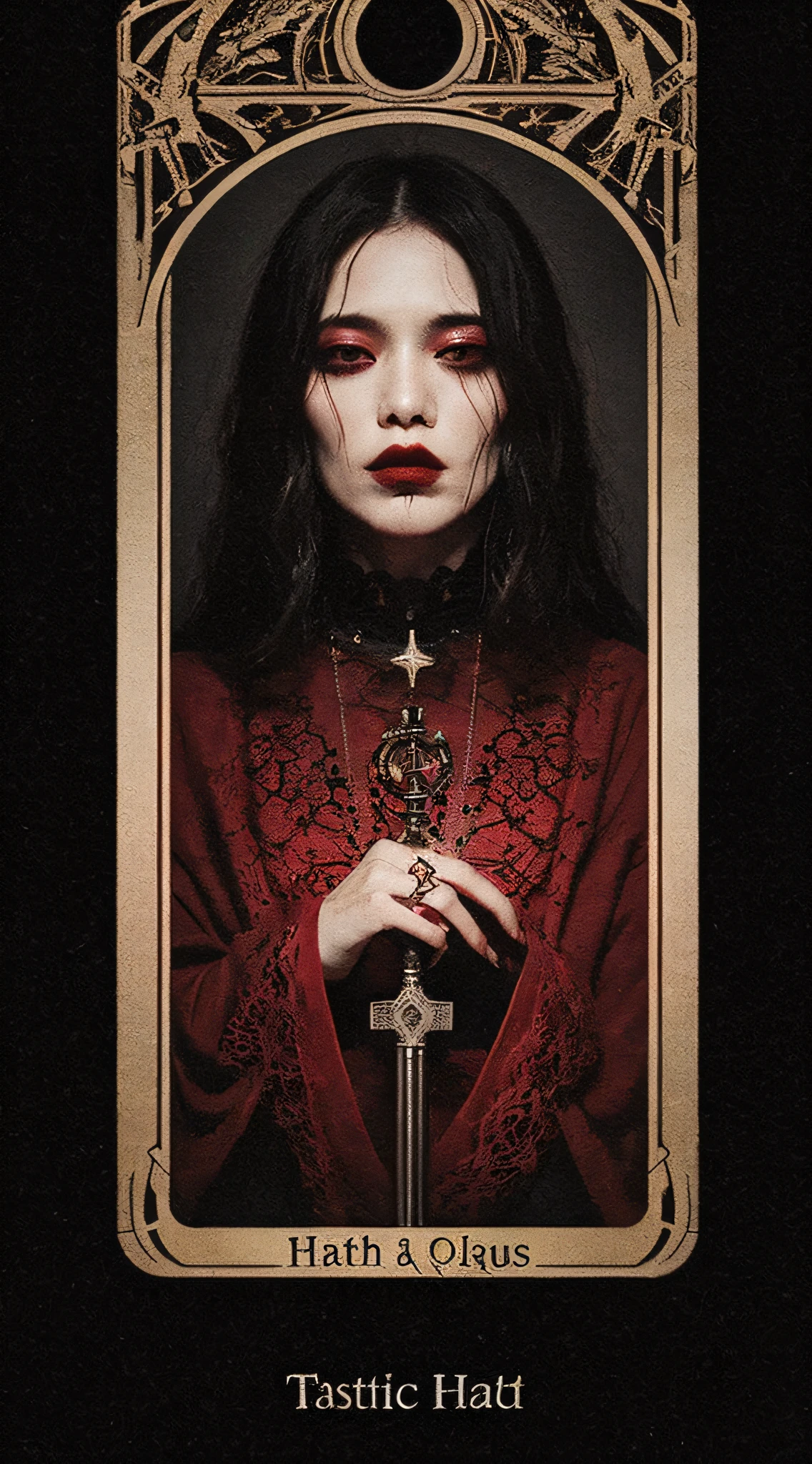 tarot card, death, gothic, red hue, black hue, blood