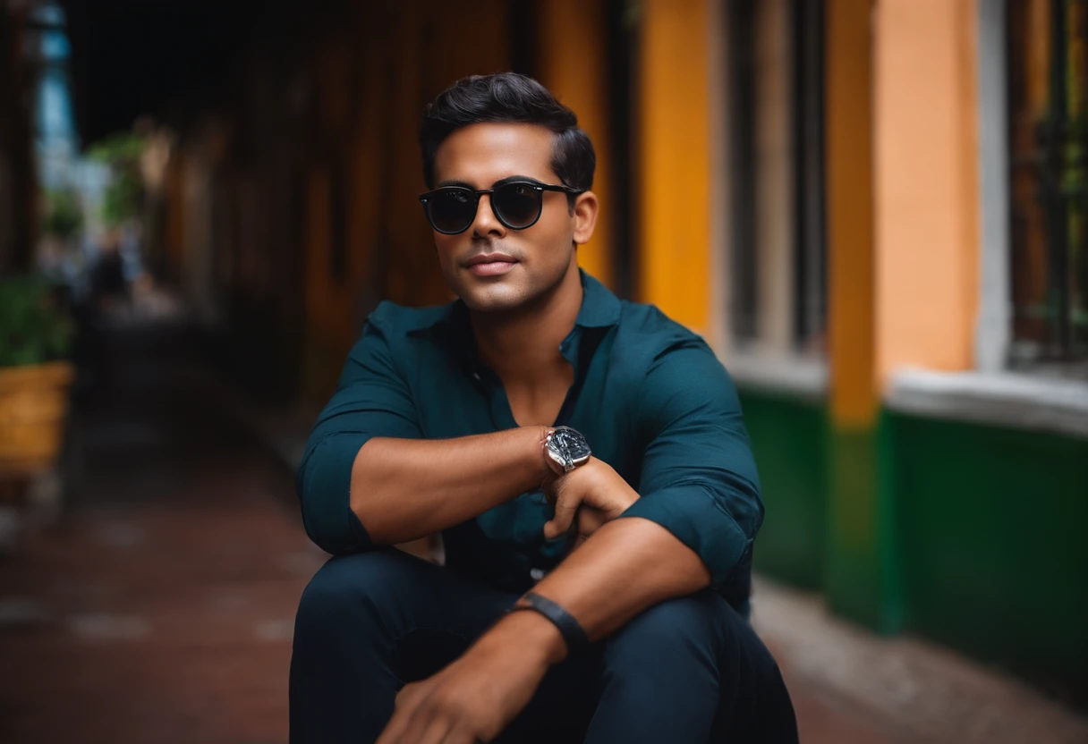 menino com oculos preto e bengala