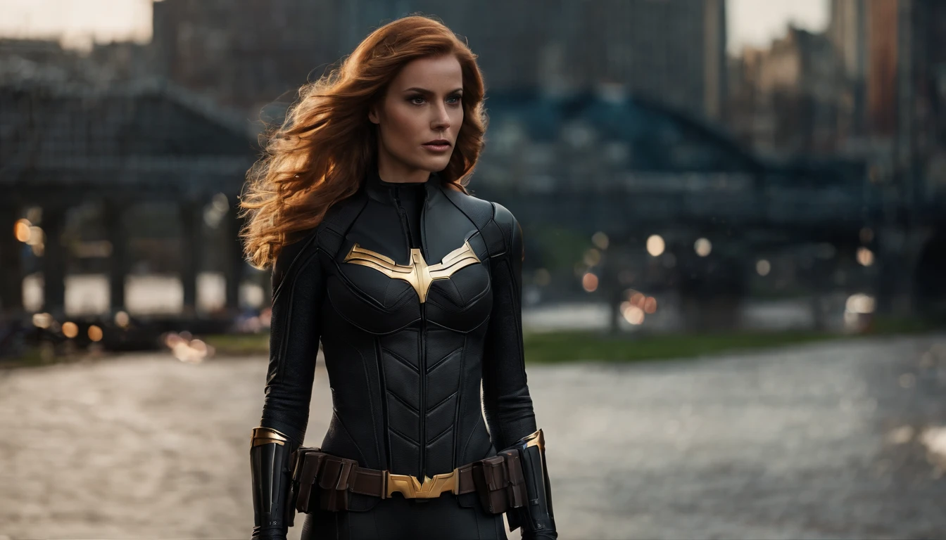 (Extremely detailed 8k wallpaper), a mid shot photo of batgirl, confident, sexy top, short top:1.2, calm, modern futuristic clothing, complex, highly detailed, and dramatic, cinematic lighting, bright scene, cameltoe:1.2, thigh gap, soft lights, busty:1.3, nsfw:1.2, fit girl, lean girl. dark gray clothes