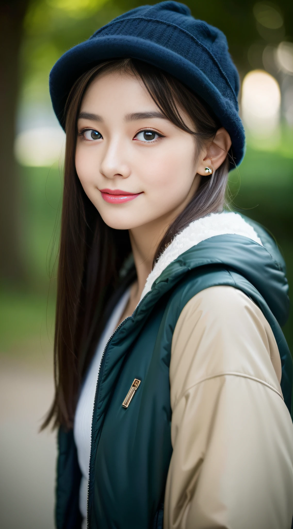 (((32K,very high res, high detailing, highly accurate,Masterpiece Girl 1))),Raw photo & realistic atmosphere,beautiful dark blue eyes,Detailed mouth,Glossy lips,Detailed eyebrows,Soft white skin that shines with every detail,,Eyes drawn in detail、Very beautiful eyes with azure eyes,Detailed lips、Very beautiful face,Very well-formed face、Lifelike face,shiny beautiful lips,Beautiful eyebrows,Infinite reality,Best design,（Insanely cute sober and modest Japan 18-year-old girl,,Toned body,Perfect Gal Leader Model,Beautifully shaped breasts,Very cute beautiful girl,Little Girl：1.5）,Best Natural Makeup,Japanese ido,Korean Idols,Young sensual idol,Moist eyes,Dark beautiful eyes,Beautiful butt,beauty legs,,camel's foot,：1.3),超A high resolution、,Natural and realistic face,Back lighting,Pure eyes are too cute,(((photorealisim,Photograph the whole body))),,Reality Live Action,（simple earrings,Necklace Arm,Watches,Glossy nail art,Black and Green Nylon Zip Parka Camping Fashion,Blonde short hair braided,独奏,Lori,Smile faintly,full body Esbian：1.7）,（Show full-body fashion,Genki１５Year old schoolgirl,knit hat：1.8）