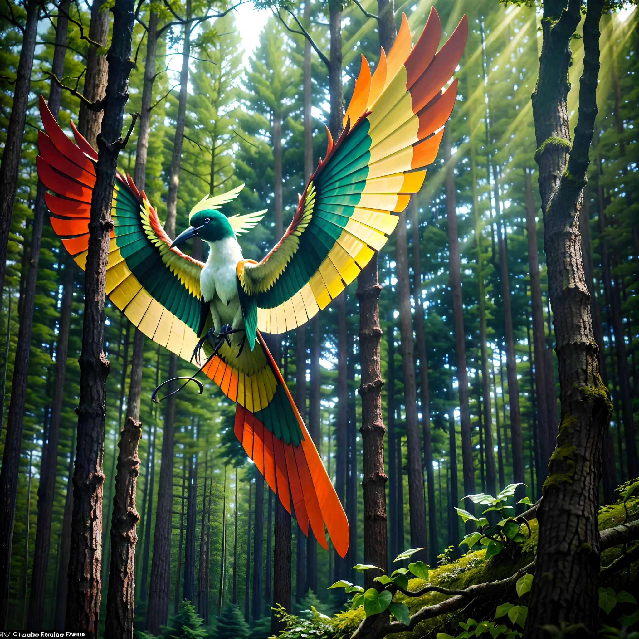 A common sight in forests and woods. It flaps its wings at ground level to kick up blinding sand, masterpiece, best quality