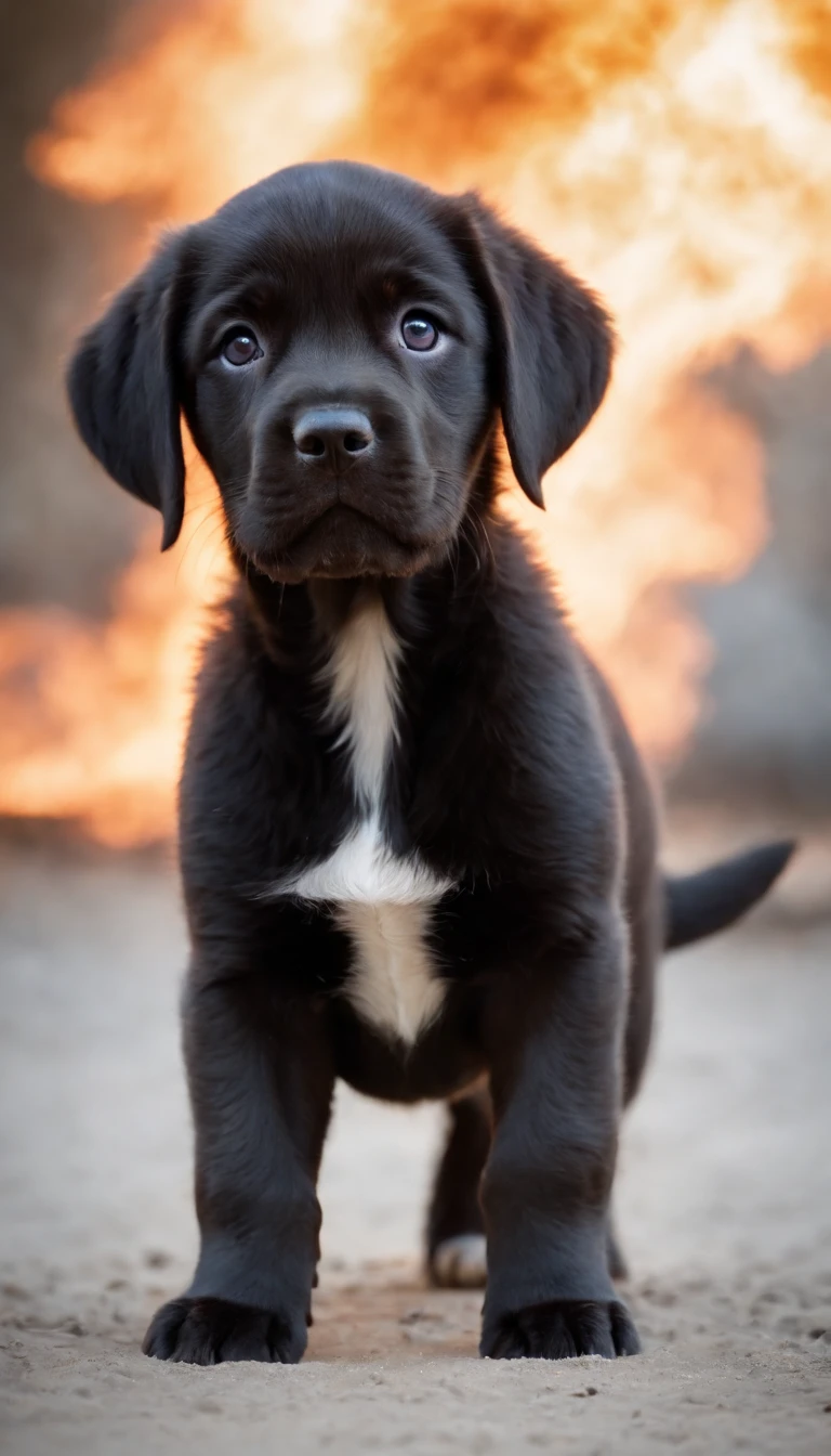 Splash art um lindo cachorrinho preto e um gatinnho branco, in an explosion of colors, fundo azul cintilante, rugindo impresso em uma camiseta branca, em cores claras altamente detalhadas, fotorrealistas, intrincadas, cinematografica e ultra detalho e ultra realista em 8k.