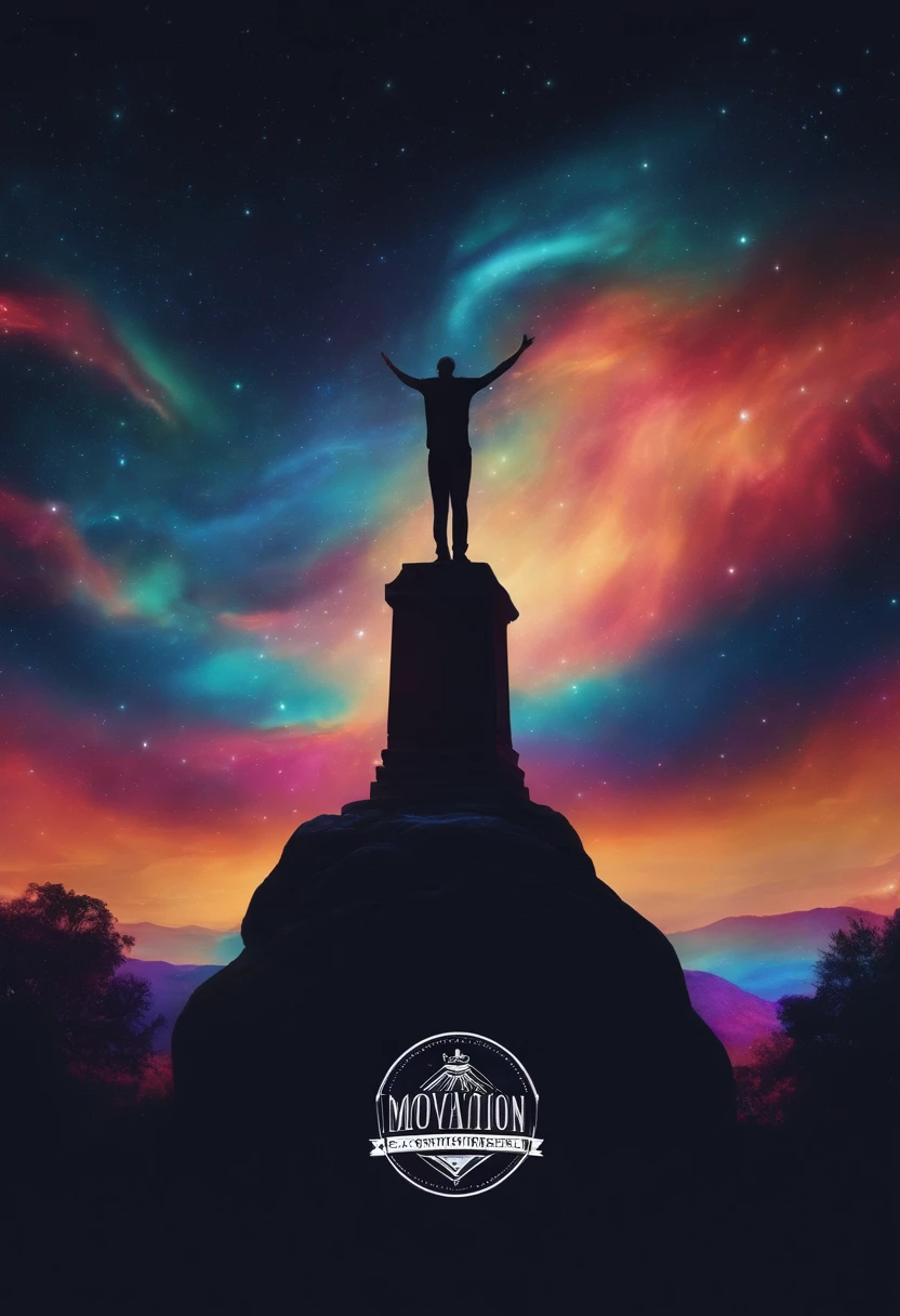 A logo for motivation channel, fundo com estrelas