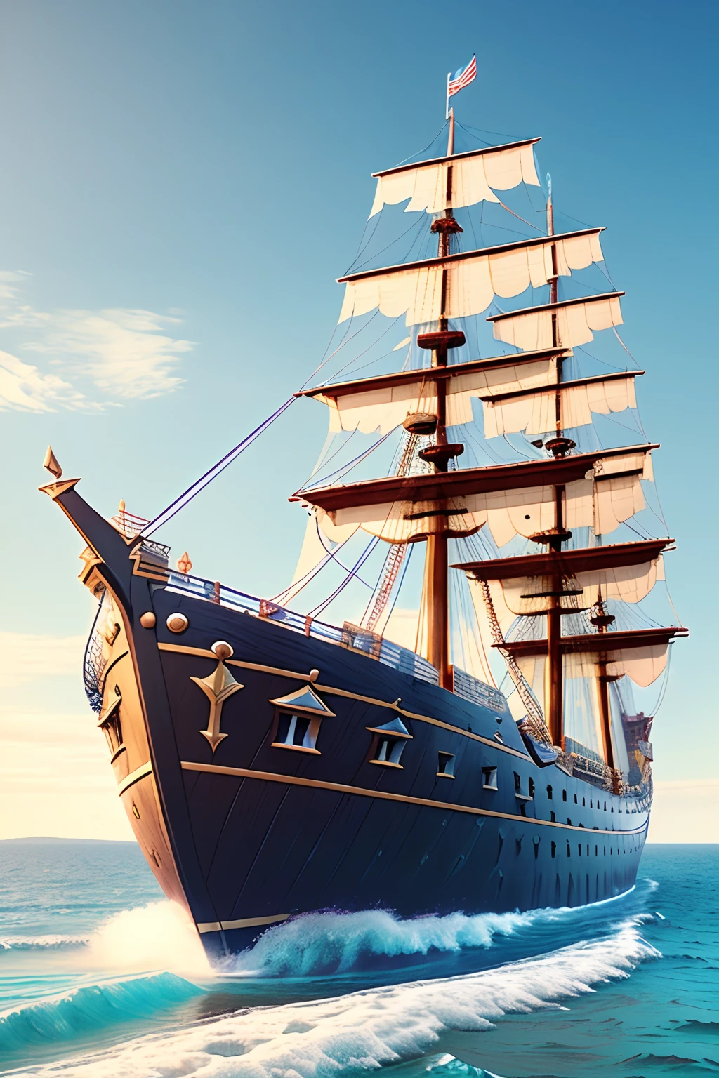 (cbzbb:1.25), medieval ship, bible, illustration, artstation, CGI_Animation,