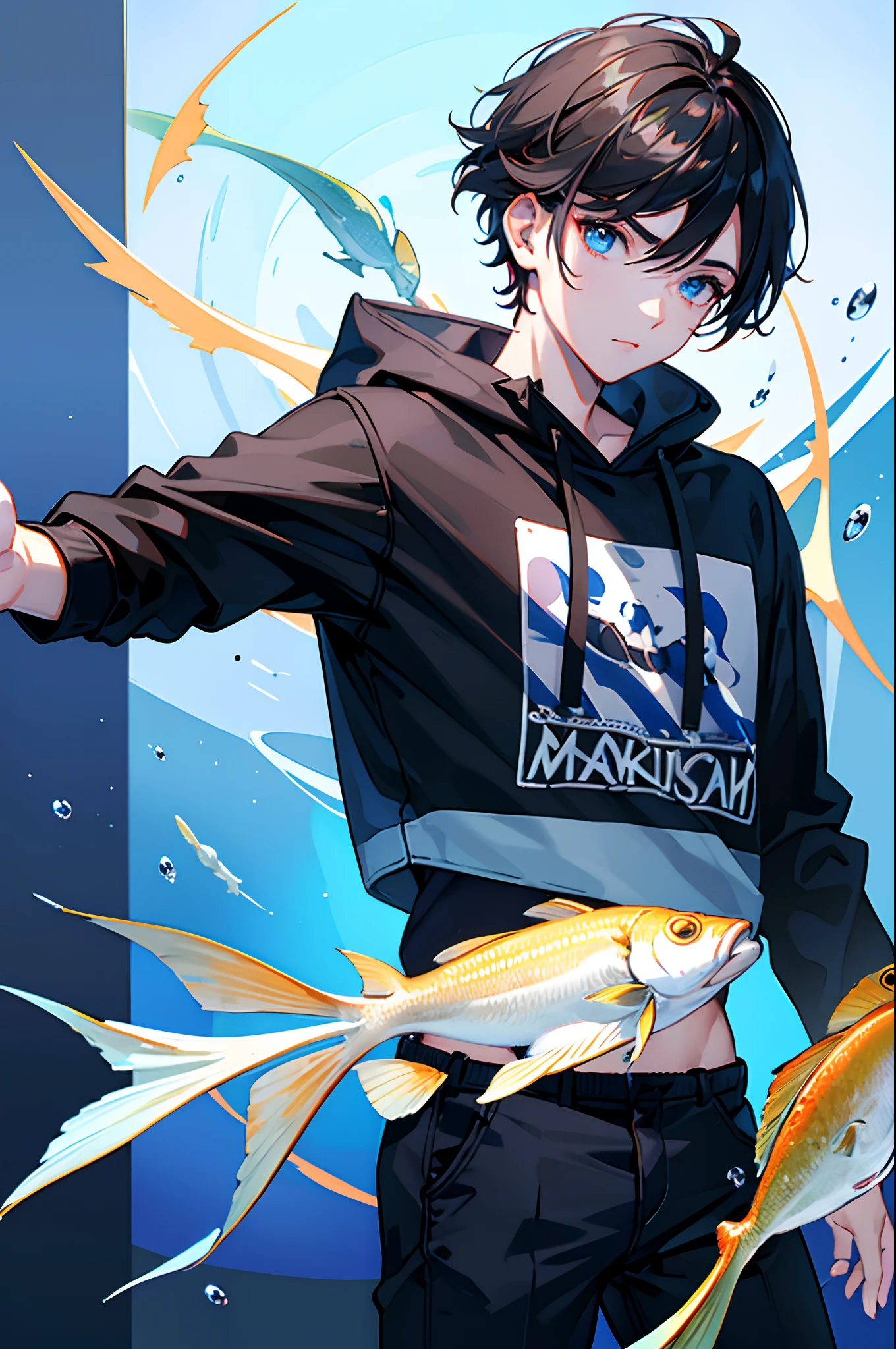 twinks male people short dark hair aquariums Watch the fish masterpiece Top image quality Clear cinematic shadow Increased attractiveness of the eyes {Perfect face} Clear the shine of the eyes Draw eyelashes neatly
