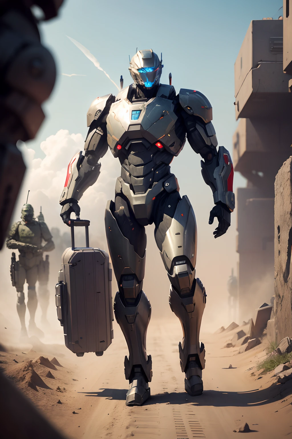 machine's army forces, war machine, full body, 8k