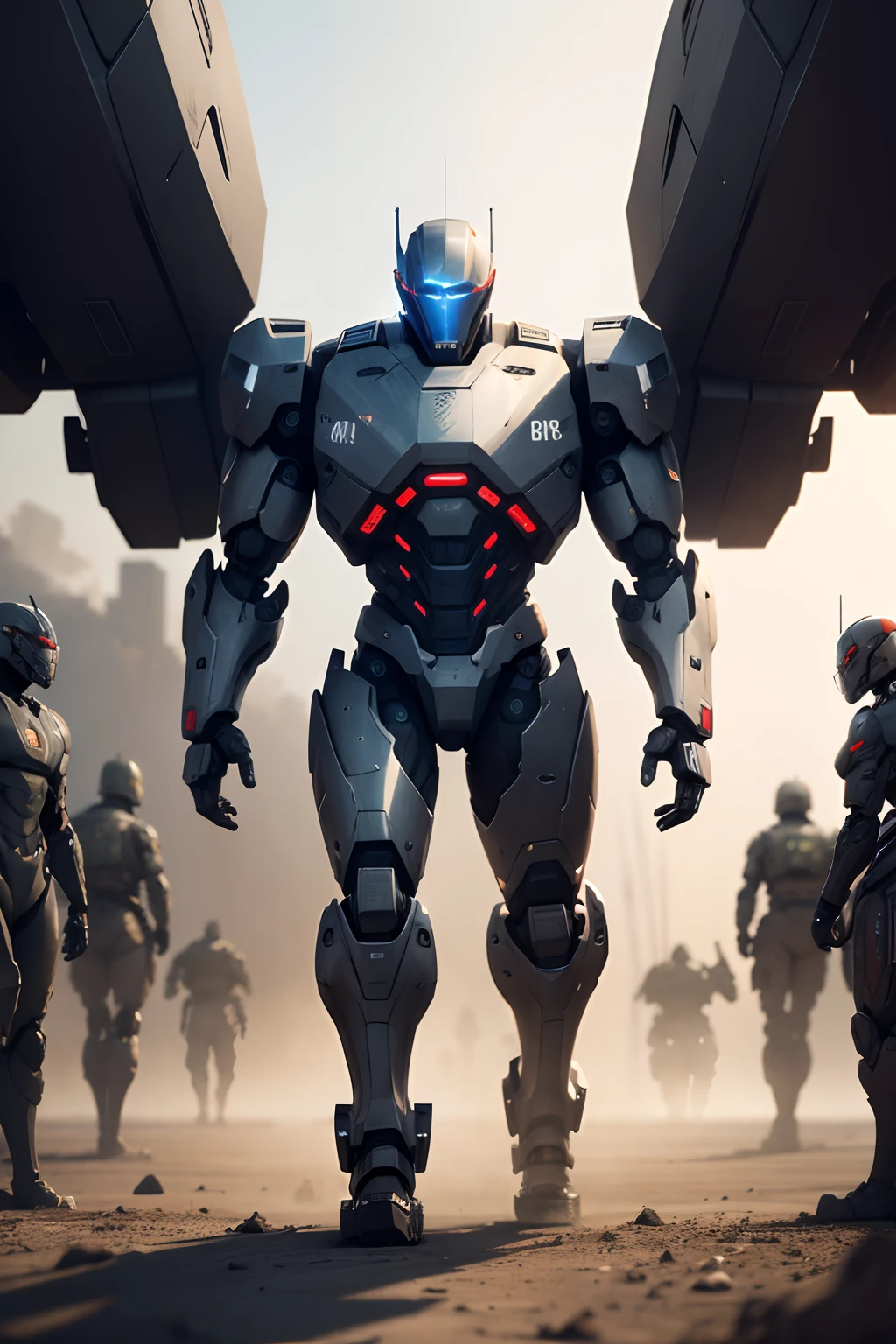 robot's army forces, war machine's, full body, 8k, cyborg soldiers