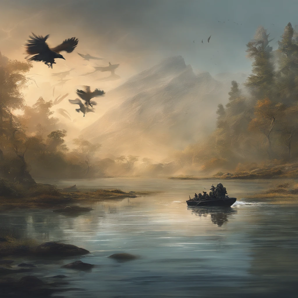 When hunting, it skims the surface of water at high speed to pick off unwary prey, masterpiece, best quality
