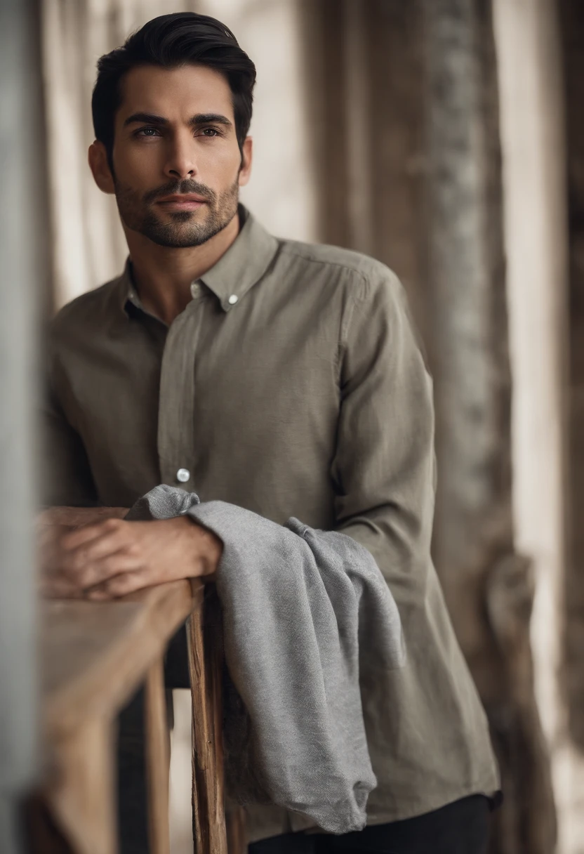 an incredibly handsome and hot young man aged 37 with short dark black hair and brown eyes, angular jaw, box face, stubble beard, tall and lean, wearing a casual shirt and a cap. dark grey background and studio lighting, yearbook pose, character close-up, character headshot portrait, character close-up.