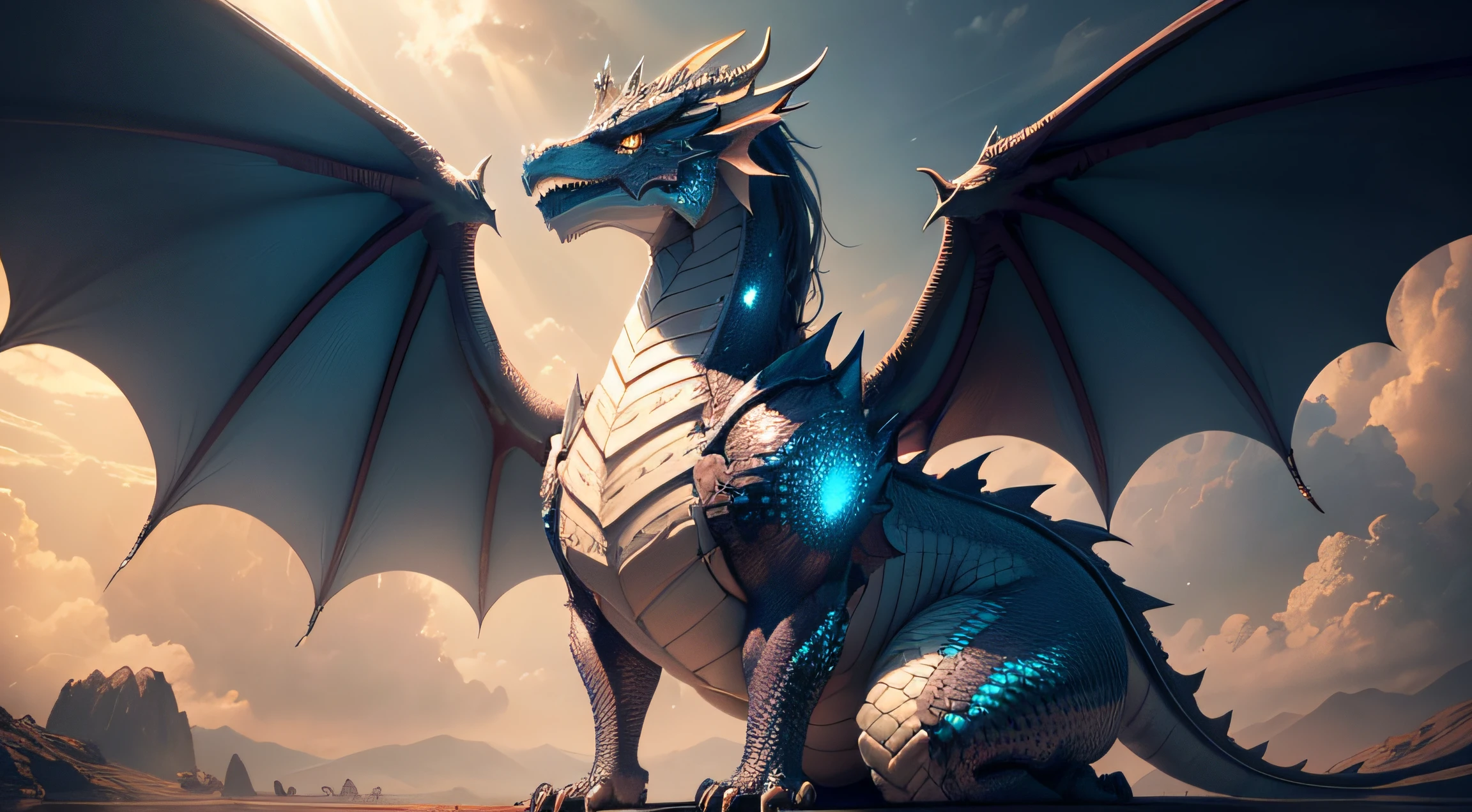 (Strong: 1.2, Dragon Knight, Crown, Golden Armor, Sword), (Flame Dragon Wing: 1.3), (Mechanical City: 1.2, Sunset), (Bleak Sunset, Magnificent, Mechanical City Details: 0.8) --auto --s2