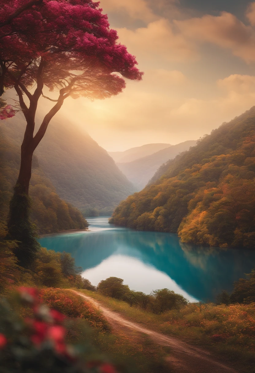 mockup s23 no meio de uma rodovia com paisagem boa