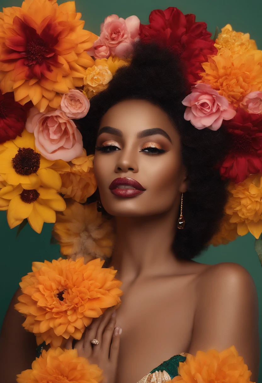 mulher latina, negra de 36 anos, designed for cozy aesthetics!, Wholesome, foto do produto de alta qualidade, Floral Bling, arte do designer, foto oficial do produto, full facial vision, bottom angle, foto do produto em miniatura, foto de produto de alto detalhe, sonho floral, Tecnologia, foto profissional do produto, 1614572159, foto retrato