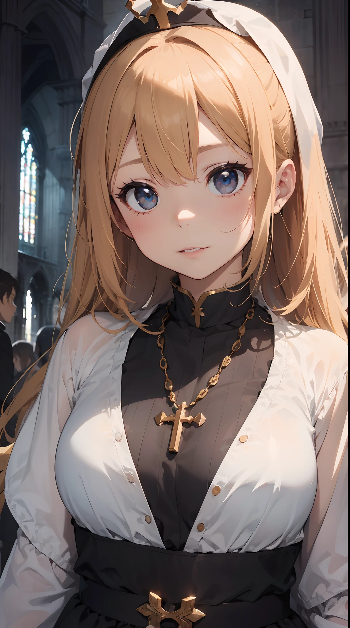 (The Young Queen and the Priest two people:1.5)、( queen wearing robe décolleté and shawl over her shoulders The priest puts the crown on the queen's head:1.3)、Westminster Abbey、Coronation、
Intricate and detailed to the smallest detail、An ultra-high picture quality、ultra-quality、Haisole、16k wallpaper、face perfect、Perfect eyes、perfect anatomia、Backgrounds with intricate and depth in every detail、Three-dimensional and dense background、Realistic texture、Realistic materials、Complex and detailed eyes、