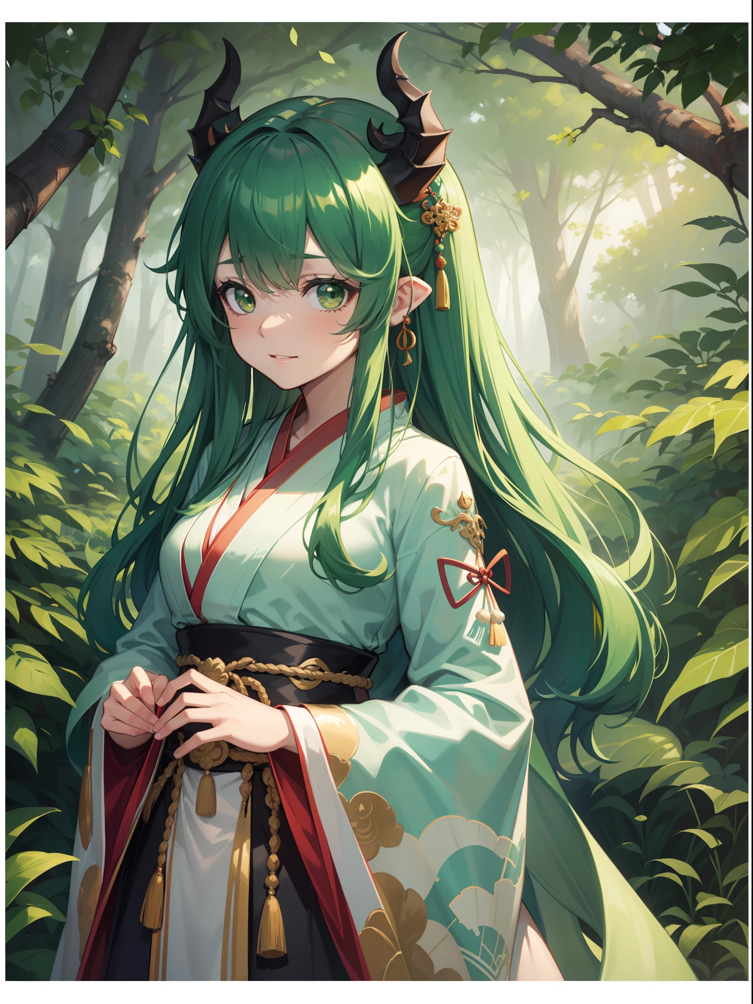 character portrait closeup,sketching,.tchibi,green pupills, full bodyesbian,standing on your feet,Robe,Hanfu,green color,Chinese dragon green background,full bodyesbian,Faraway view,Green forest dragon surrounds background,full bodyesbian,Fine face,Faraway view,full bodyesbian