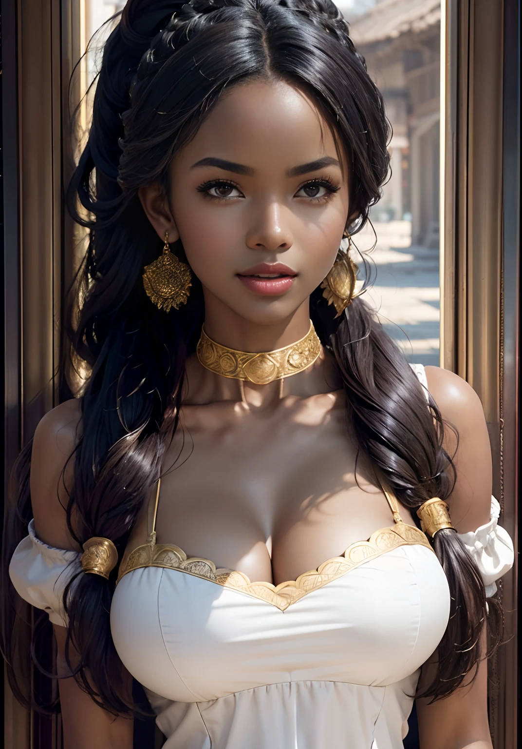 SFW, uploaded on e621, by Pixelsketcher, by Bayard Wu, by Thomas Benjamin Kennington , by Einshelm, solo anthro, ((face portrait)), BREAK, ((long afro ponytail)), very sweaty, ((mouth open, tongue out)), (detailed Bonifasko lighting), (detailed skin), (detailed skin), (dark skin, ebony, deep ebony), (ebony neck), (her own arm holding her own breasts), revealing half-breast, BREAK, ((facing viewer)), (cinematic lighting), ((detailed background)), ((face portrait view)), (((face view))), (half body shadow), [backlighting], [crepuscular ray], [detailed ambient light], [gray natural lighting], [ambient light], (higher wildlife feral detail), [explict content], [sharp focus], (questionable content), (shaded), ((masterpiece), her own arms holding her own breast, medium breasts, [saliva dripping] breasts, latina girl, African face, African Art, latina Art, Commission for High Res, latina Art, Art,Sakimichan beautiful, masterpiece, medium breasts, best quality, detailed image, bright colors, detailed face, perfect lighting, perfect shadows, perfect eyes, girl focus, blue eyes, flawless face, big breasts, face focus, ((long afro ponytail)) African, latina girl, dark skin, deep ebony woman, ebony nose, sexy mouth, gaze at the viewer, half-closed eyes, 1girl, solo, (masterpiece), (best quality), (illustration), (cinematic lighting), detailed dark skin, balanced coloring, global illumination, ray tracing, good lighting, deep ebony, African, showing breasts, cleavage, looking at viewer, seductive look, SFW