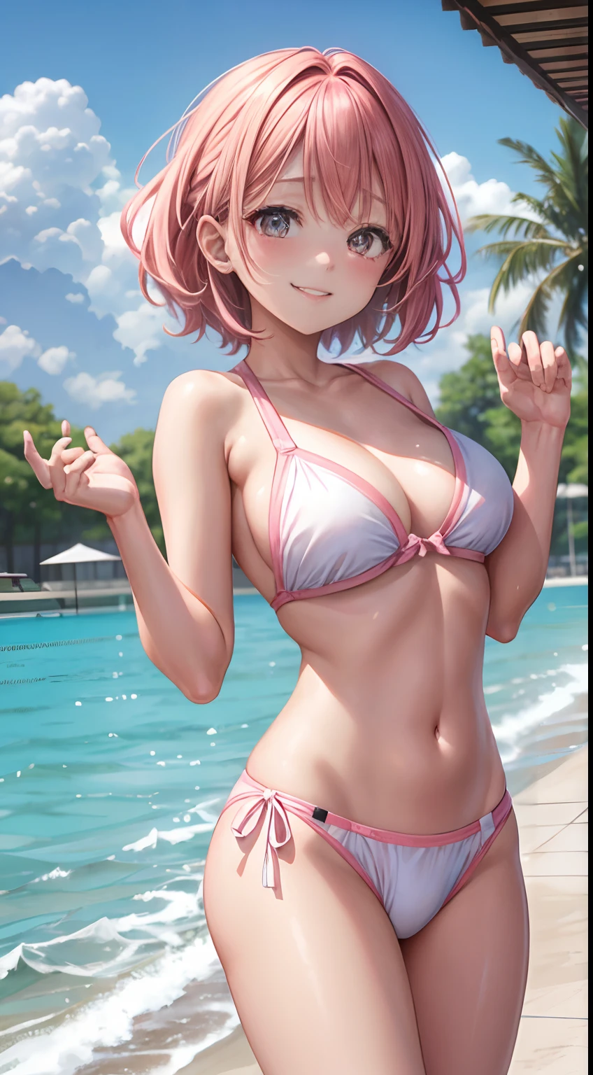 swim wears、hposing Gravure Idol、A pink-haired