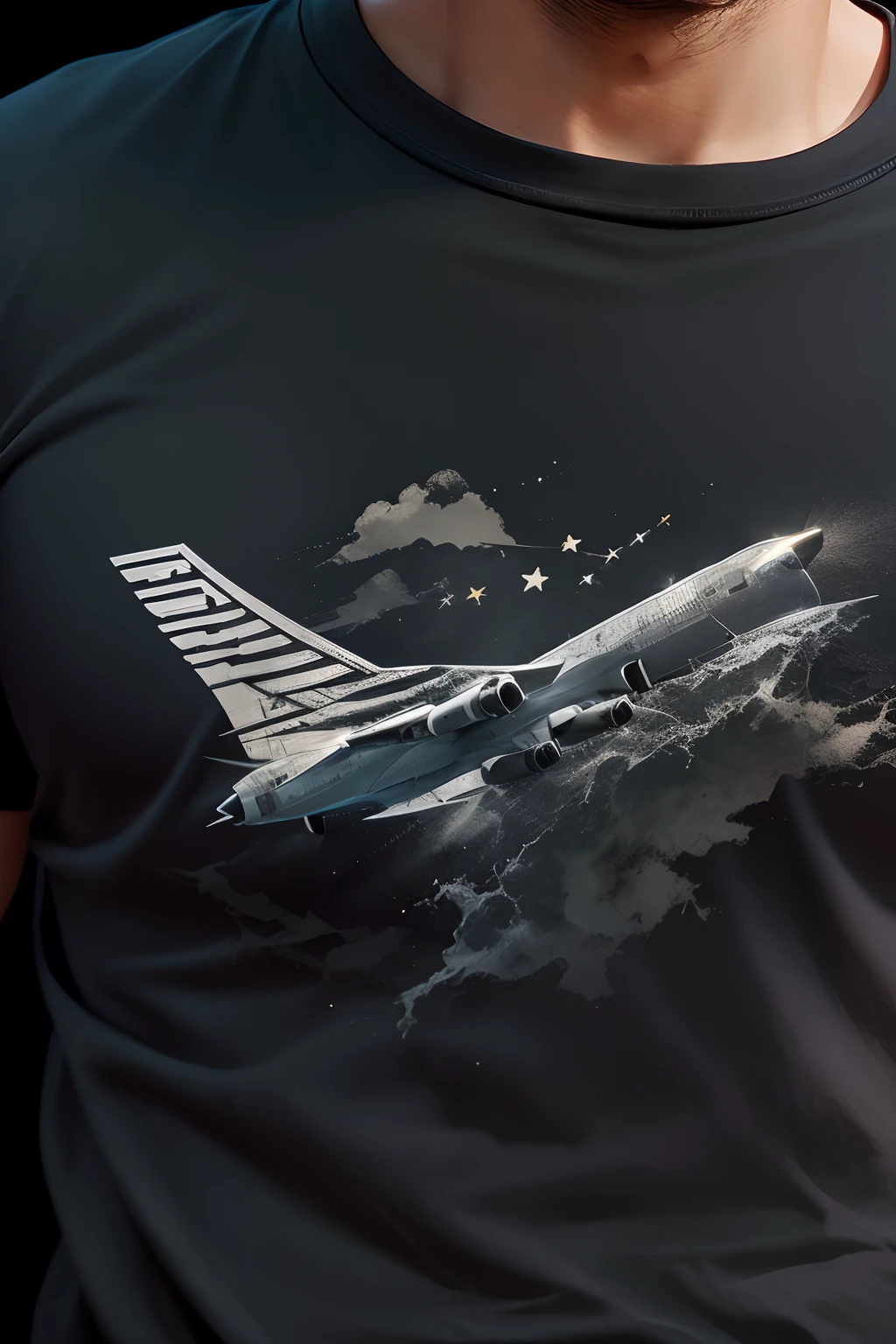 close up t-shirt mock-up wearing plane charcoal black t-shirt