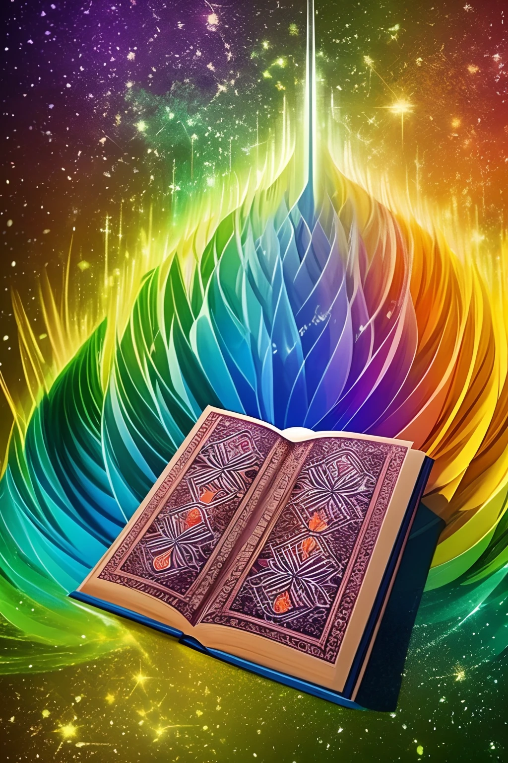 Magic Grimorio colorido ,livro ,magico de couro, com simbolos de penas, livro grande com escritas antiga ,livros antigos