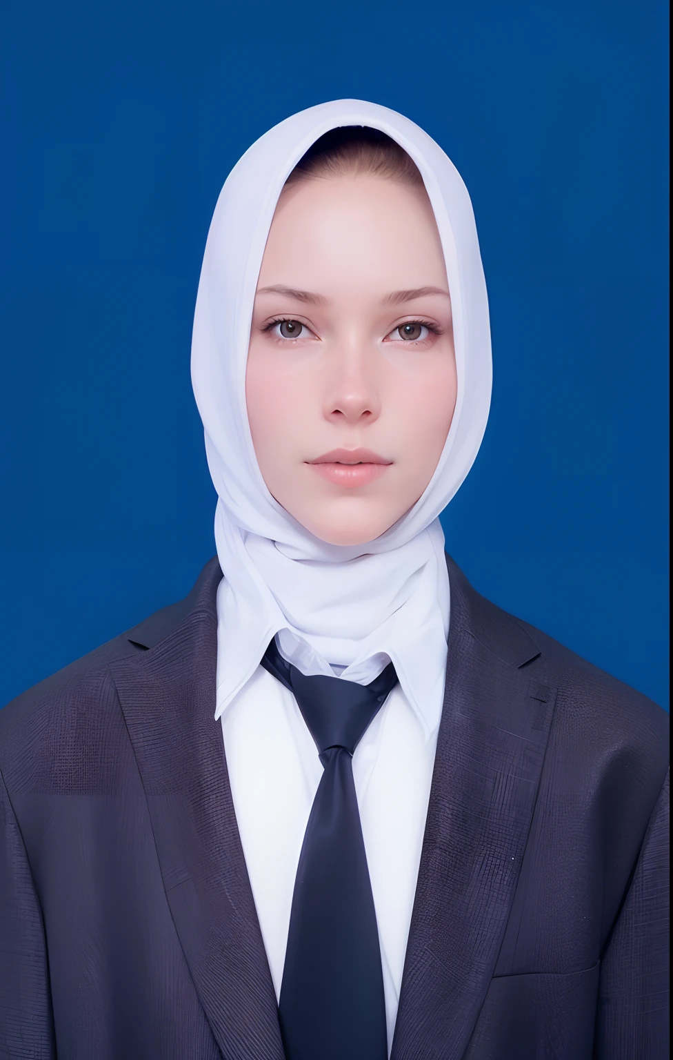 Naked women wear tie and hijab
