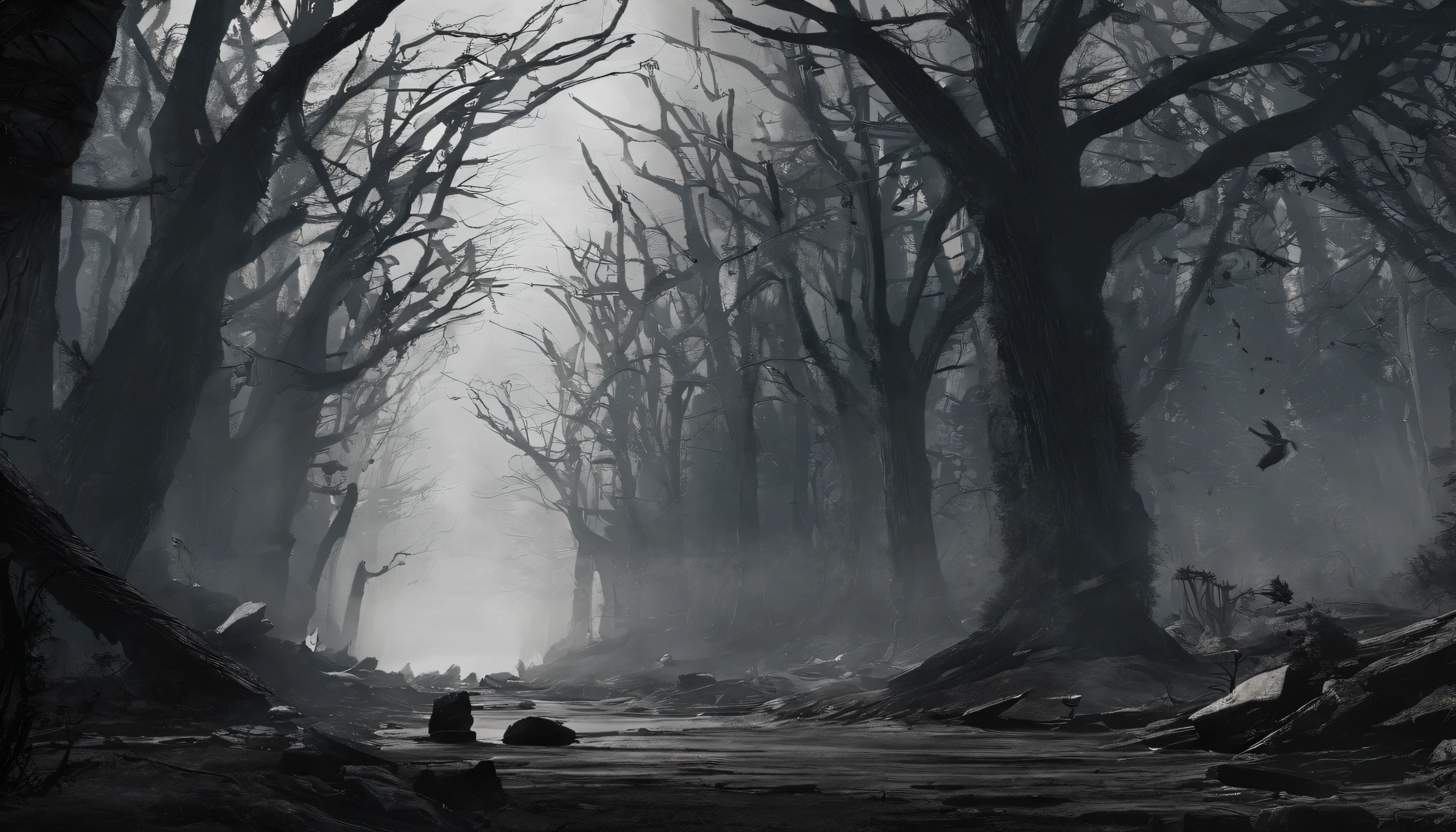 Rich in color，dream colors，Wallpaper's，The color is dark，Towering trees，rios