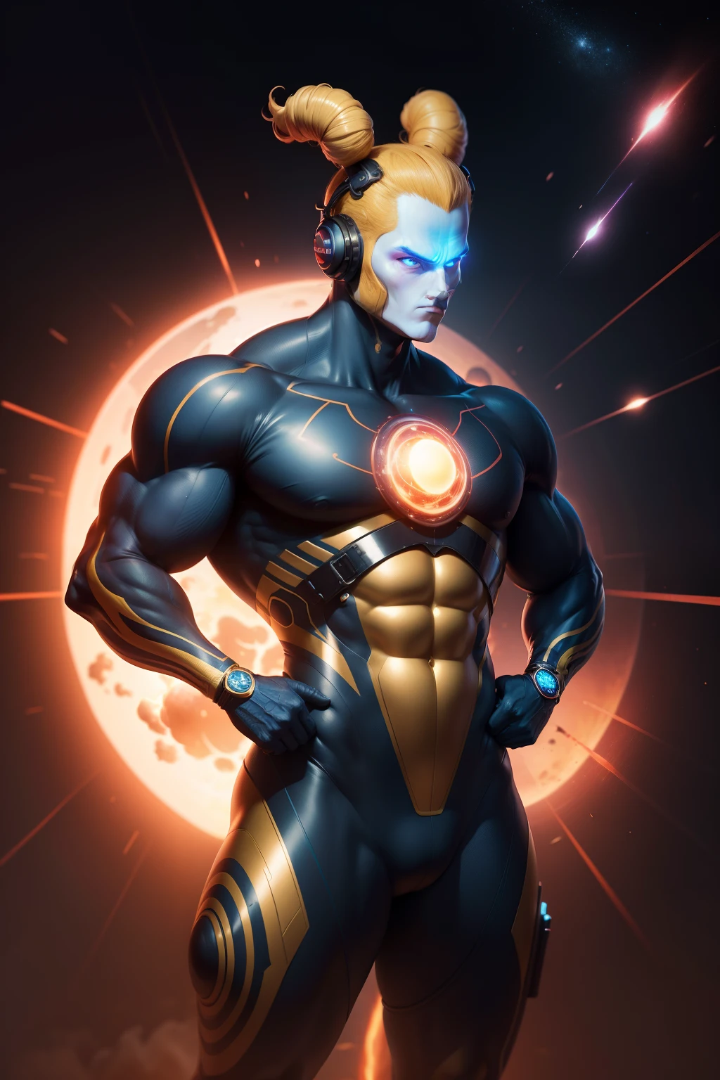 the surreal atomic man, hyper realistic, creative bun, awesome curves, 24k uhd, DSLR, HDR, insanely detailed, hypermaximalist, ultra hyper realistic, elegant, perfect anatomy